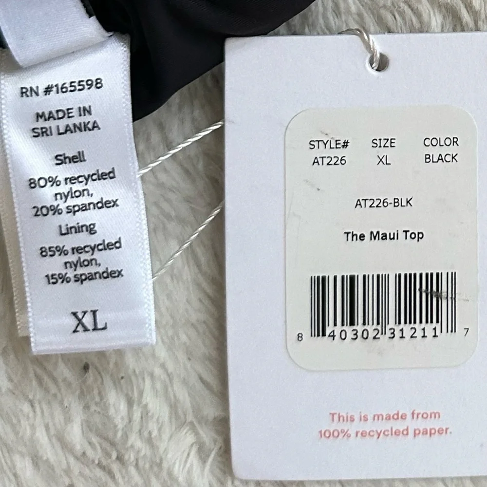 Black Scoop Neck Swim Top